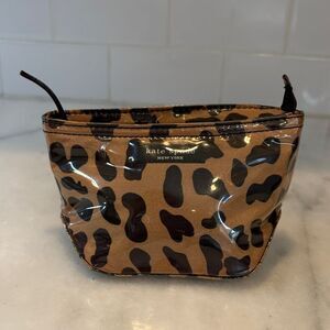 Kate Spade Travel Bag Ocelot Leopard Cheetah Animal Print Cosmetic Case Pouch
